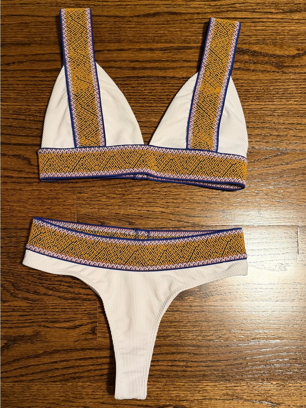 Elysiian White Ribbed Two-Piece Bikini